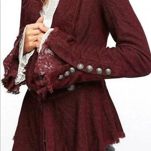 Free People Throwback Corduroy Blazer in Maroon